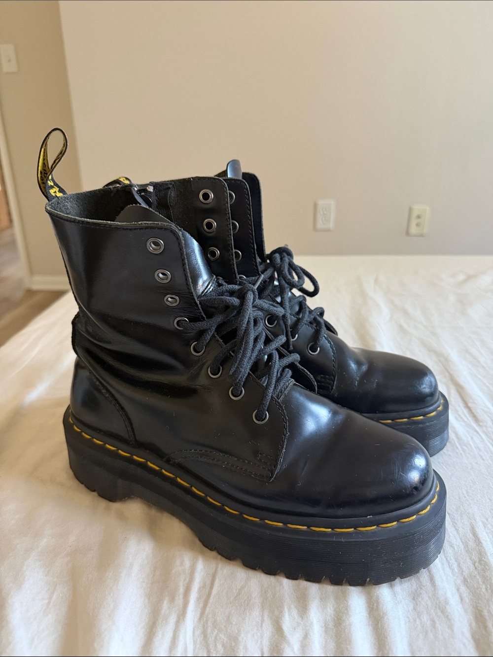Dr Martens Jadon Smooth Leather Platforms - Picture 3 of 8